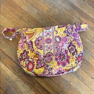 Vera Bradley Yellow and Pink Floral Crossbody Bag